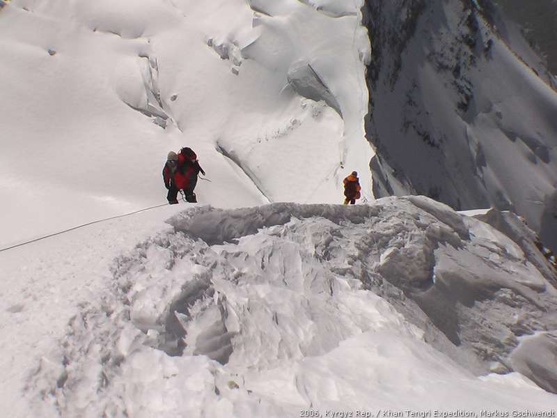 Pic: Messergrat, Aufstieg zum Khan Tengri, Westgrat, Gipfeltag